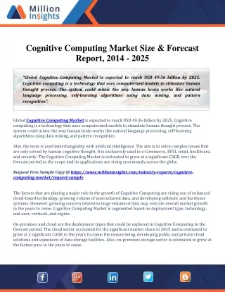 Cognitive Computing Market is expected to reach USD 49.36 billion by 2025
