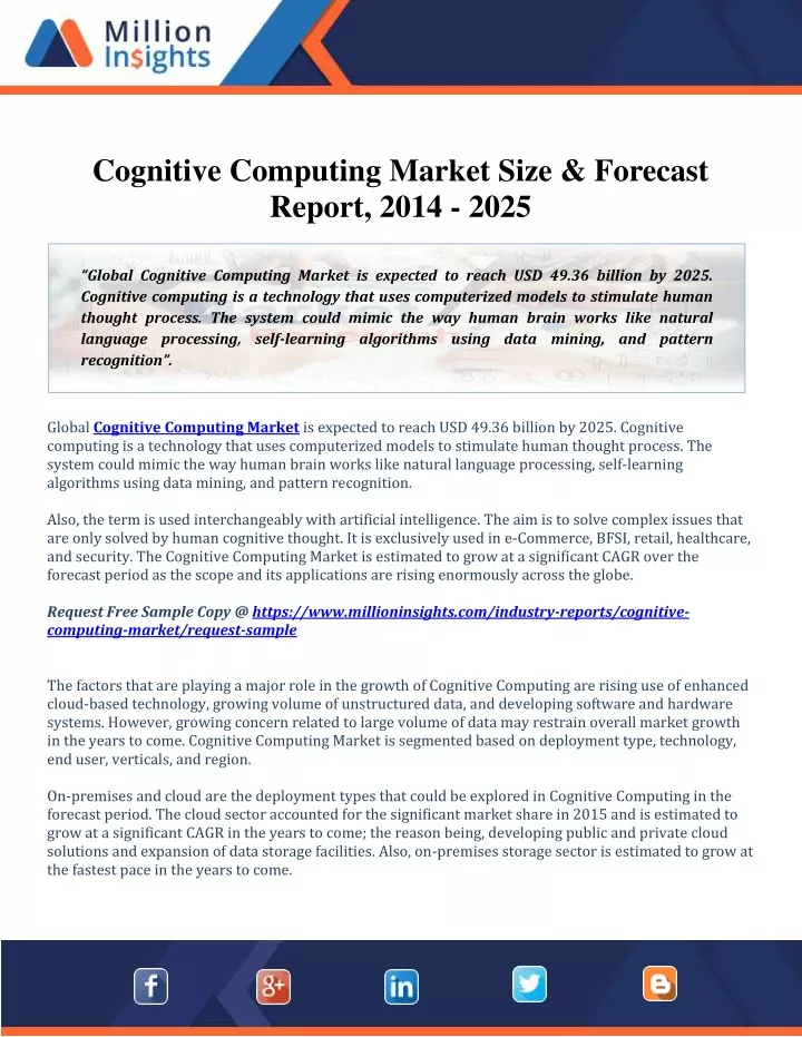 cognitive computing market size forecast report