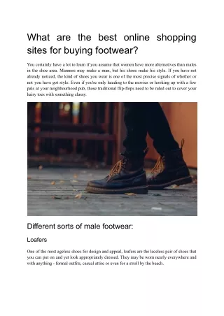 What are the best online shopping sites for buying footwear?