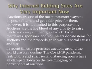 Internet bidding sites