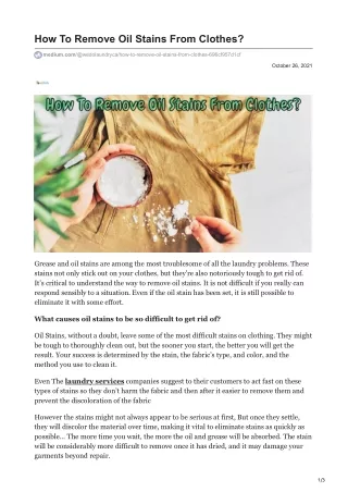 how to remove oil stains from clothes
