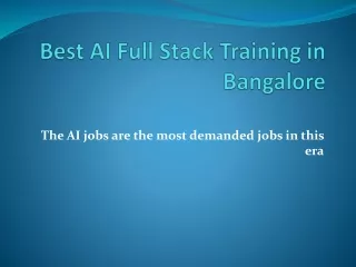 Best AI Full Stack Training in Bangalore