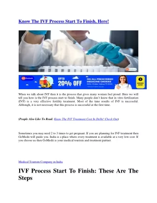 know the ivf process start to finish here