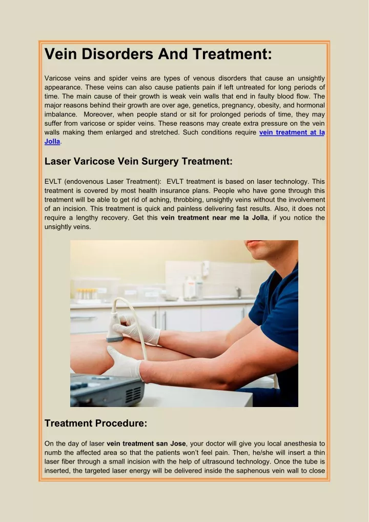 vein disorders and treatment