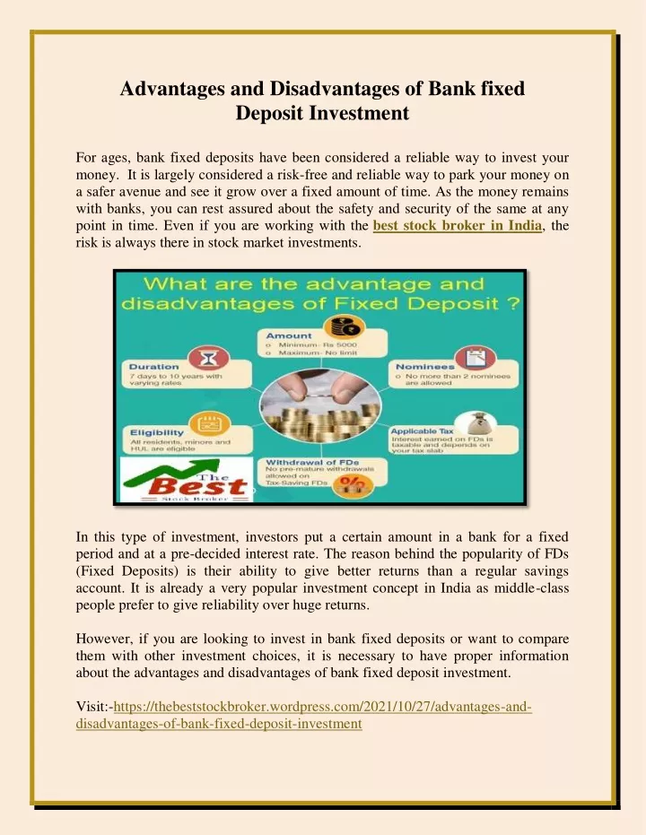 PPT - Advantages And Disadvantages Of Bank Fixed Deposit Investment ...