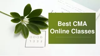 Best CMA Online Classes