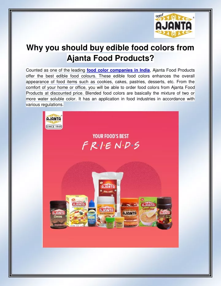 why you should buy edible food colors from ajanta