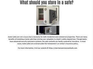 what should you store in a safe