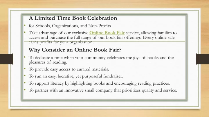 a limited time book celebration for schools