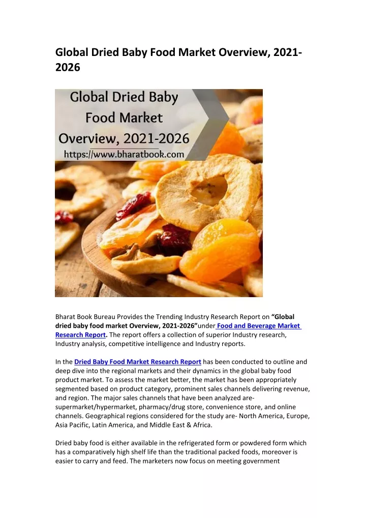 global dried baby food market overview 2021 2026