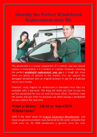 identify the perfect windshield replacement near