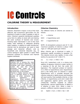 Chlorine Theory & Measurement - IC Controls