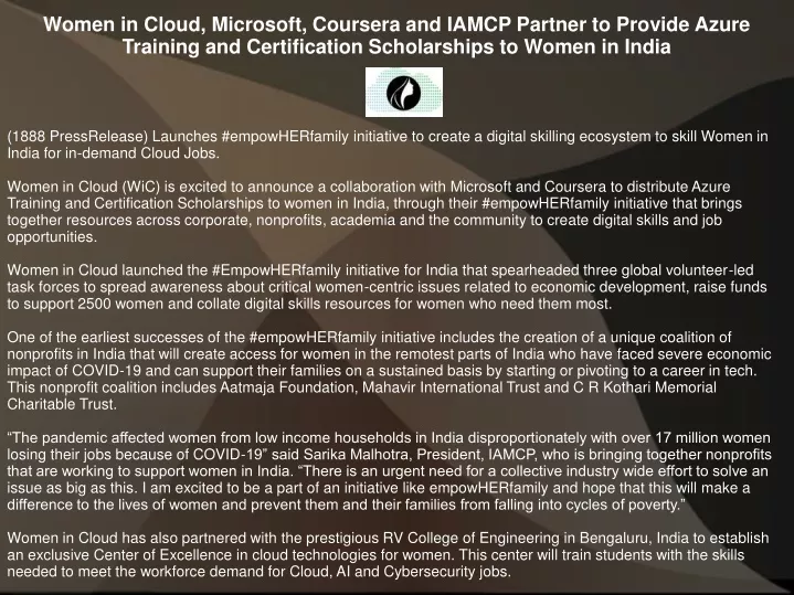 women in cloud microsoft coursera and iamcp