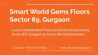 Smart World Gems Floors Sector 89 Gurgaon