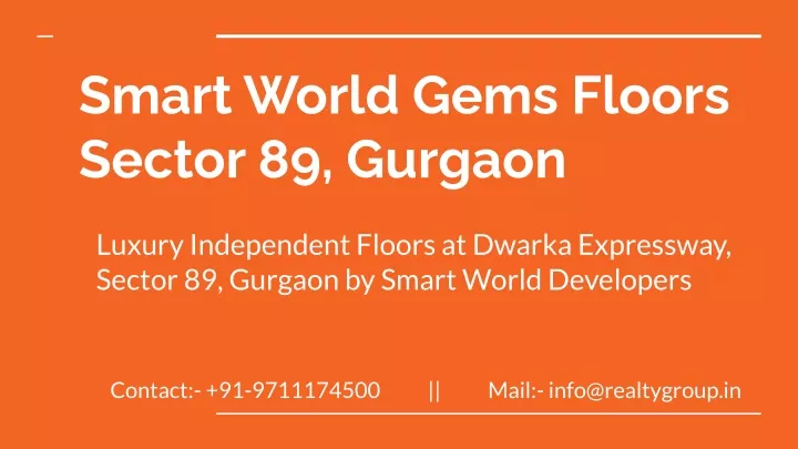 smart world gems floors sector 89 gurgaon