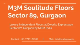 M3M Soulitude Floors Sector 89 Gurgaon