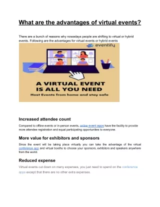 what are the advantages of virtual events