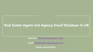 real estate agent and agency email database in uk