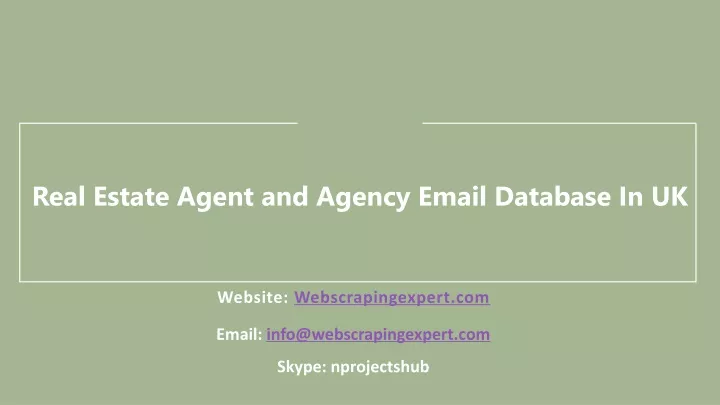 real estate agent and agency email database in uk