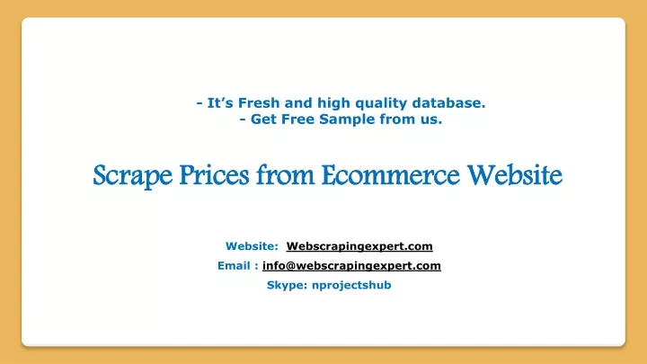 it s fresh and high quality database get free