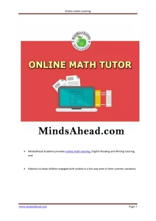 Online maths tutoring