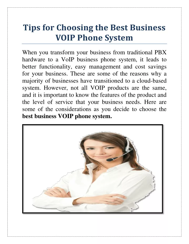 tips for choosing the best business voip phone
