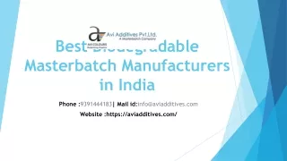 Best Biodegradable Masterbatch Manufacturers in India
