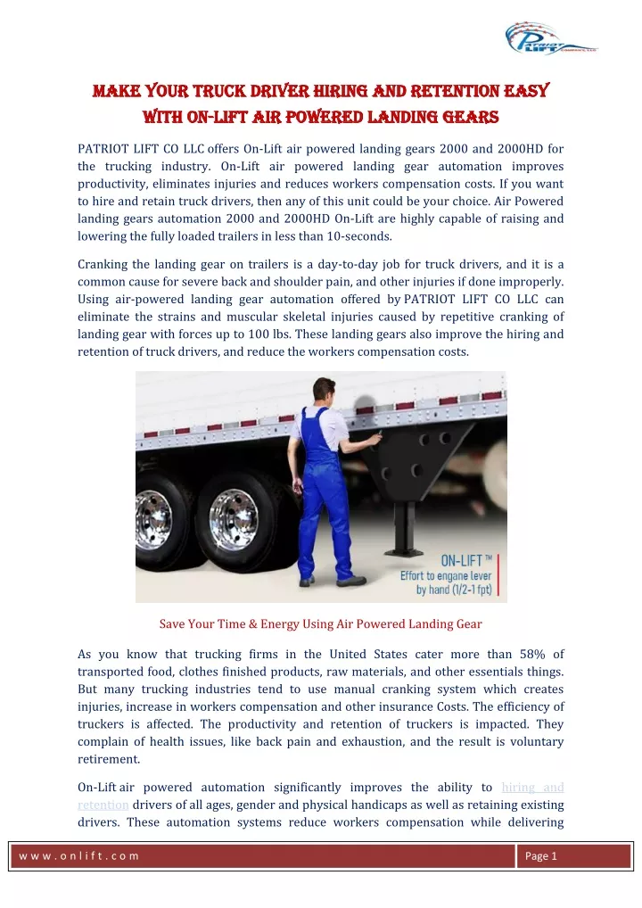 make your truck driver hiring and retention easy