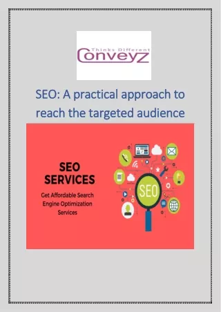 SEO A practical approach to reach the targeted audience
