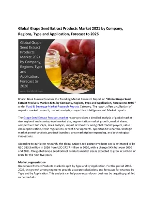 global grape seed extract products market 2021
