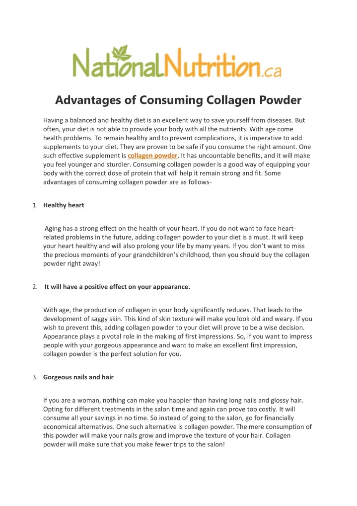 advantages of consuming collagen powder