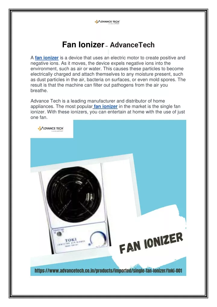 fan ionizer advancetech a fan ionizer is a device