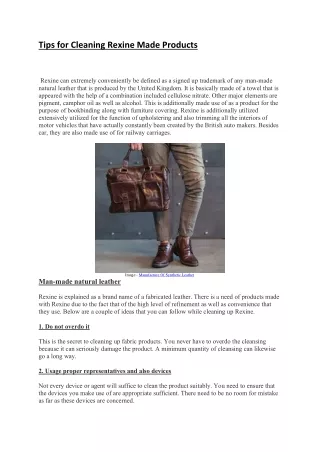 Tips for Cleaning Rexine Made Products