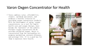 Varon Oxgen Concentrator for Health