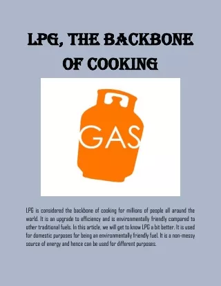 LPG, The Backbone of Cooking