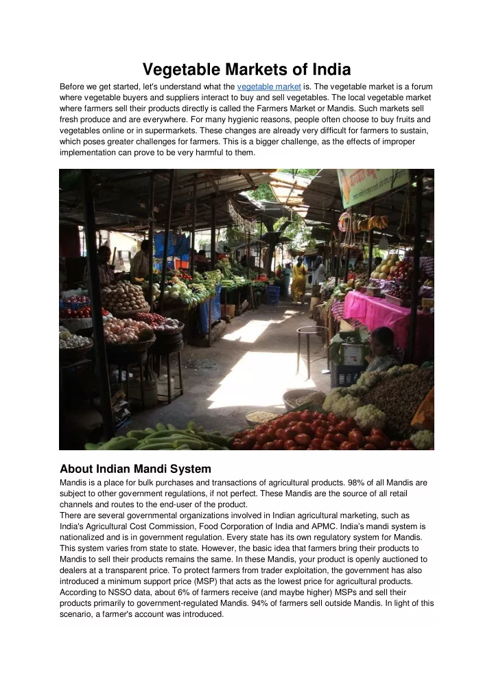 vegetable markets of india before we get started