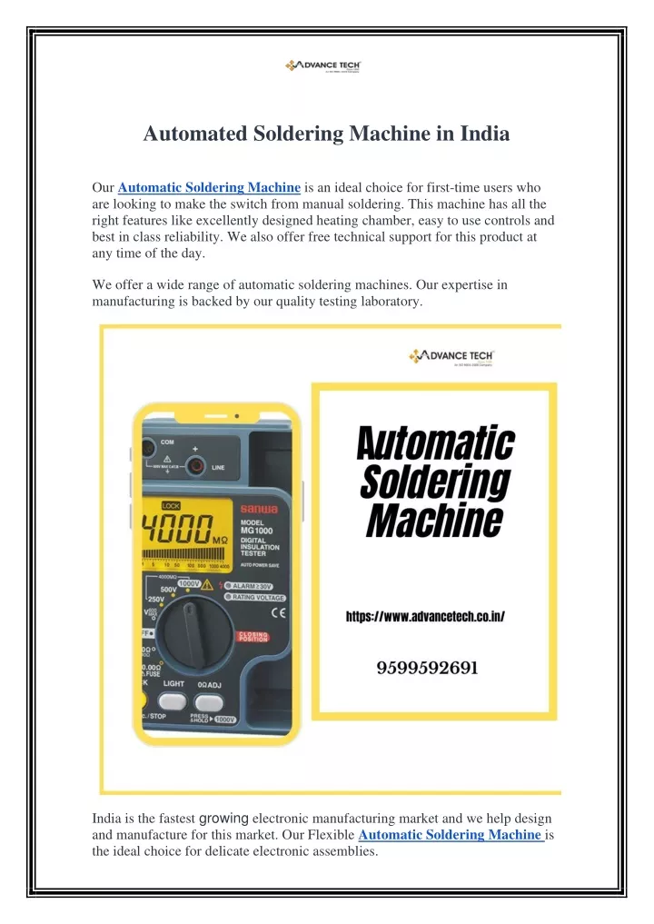 automated soldering machine in india