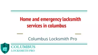 Home and emergency locksmith service in Columbus