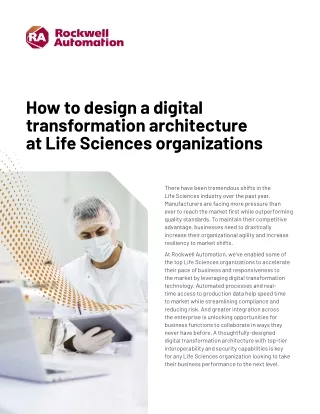 Designing a Digital Transfromation for Life Sciences