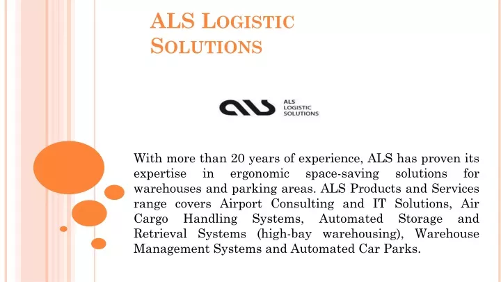 als logistic solutions