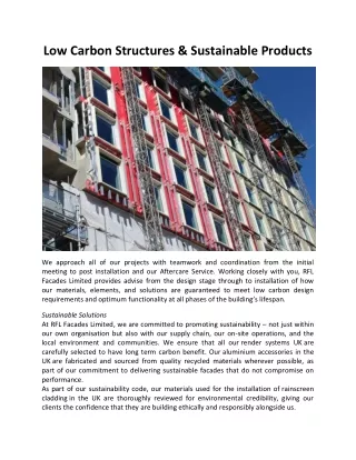 low carbon structures sustainable products