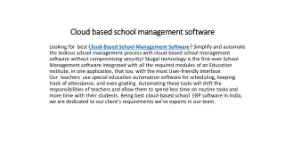 cloud based school management software