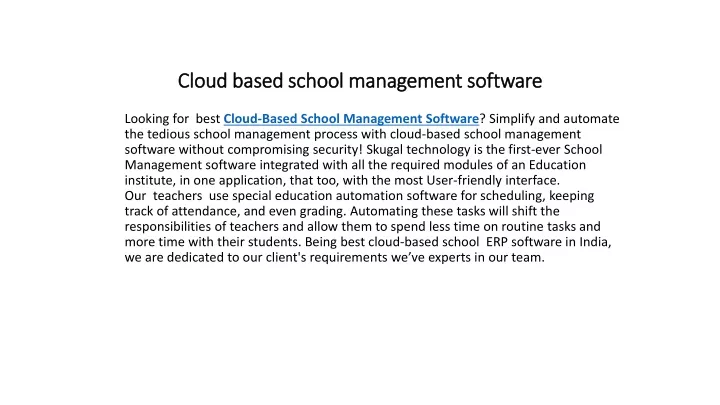 cloud based school management software