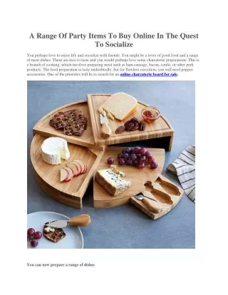 A Range Of Party Items To Buy Online In The Quest To Socialize