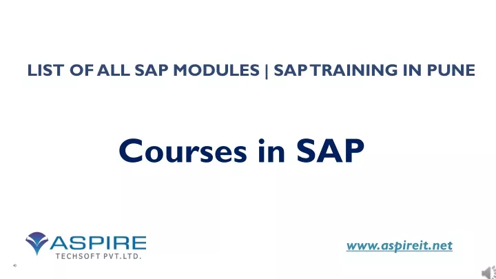 list of all sap modules sap training in pune