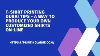 T-Shirt Printing Dubai Tips - a way to produce Your Own customized Shirts on-line