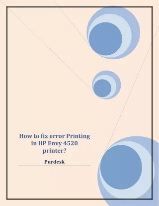 How to fix error Printing in HP Envy 4520 printer