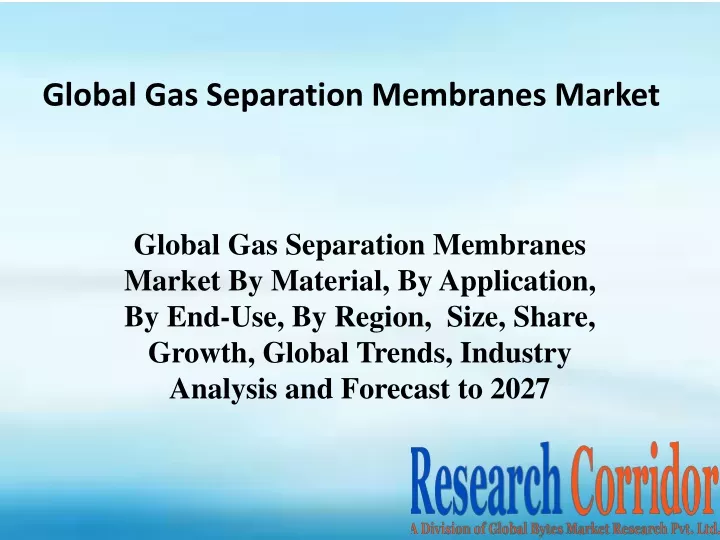 global gas separation membranes market