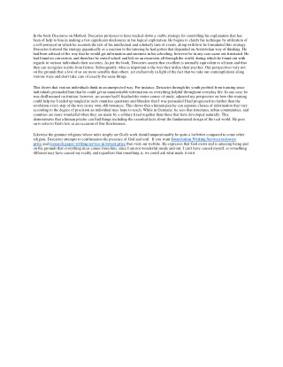 in the book discourse on method descartes