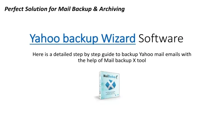 yahoo backup wizard software